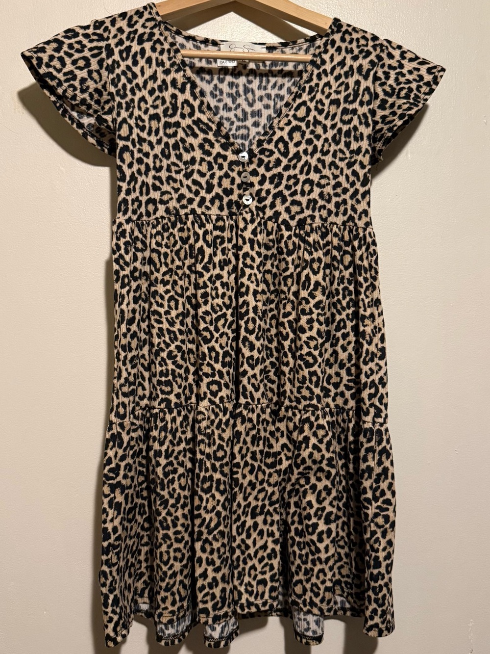 Jessica Simpson Leopard Print Tiered Dress